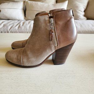 Rag & bone Taupe Suede/Leather Double Zip Ankle boots 39/8.5-9